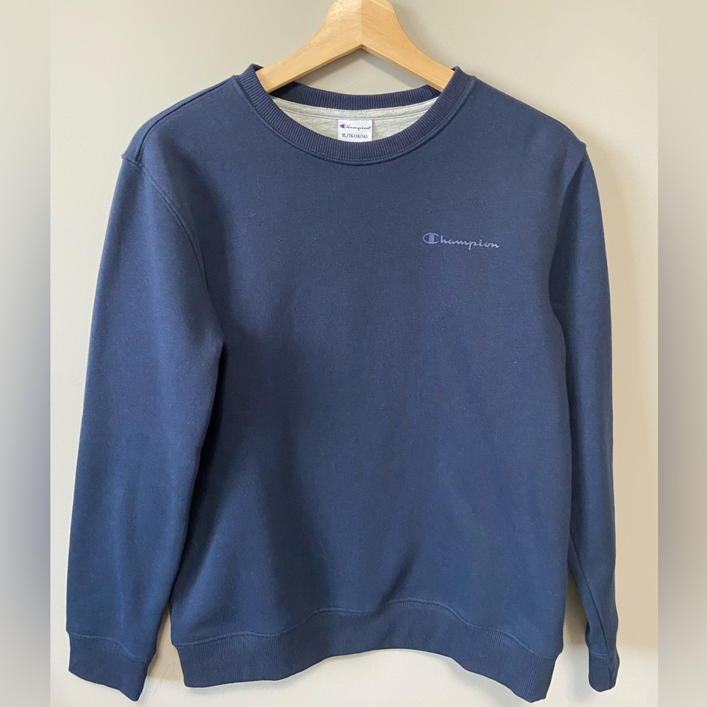 Champion Kid’s Boy Navy Blue Crewneck Sweatshirt